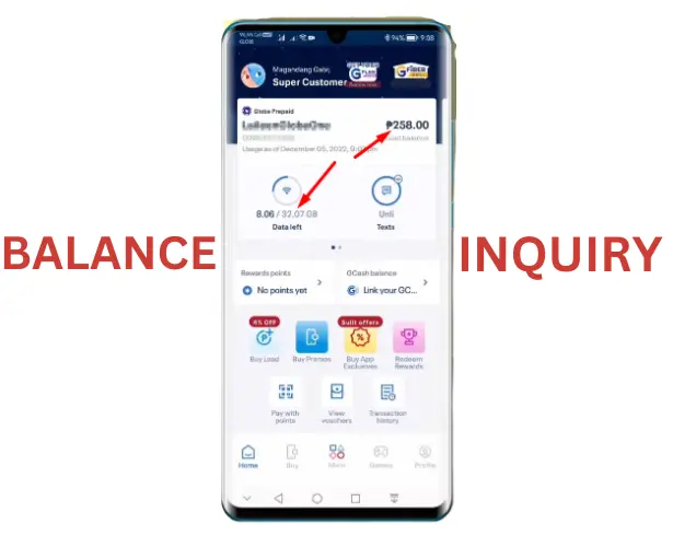 BALANCE INQUIRY VIA GlobeOne