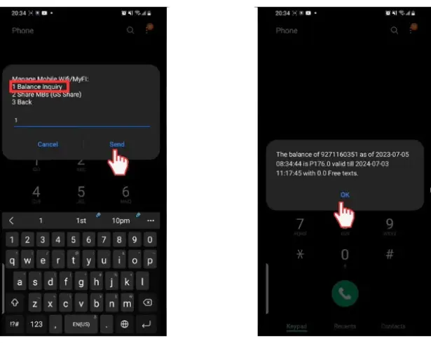 DIAL 1 AND SHOW YOU BALANCE