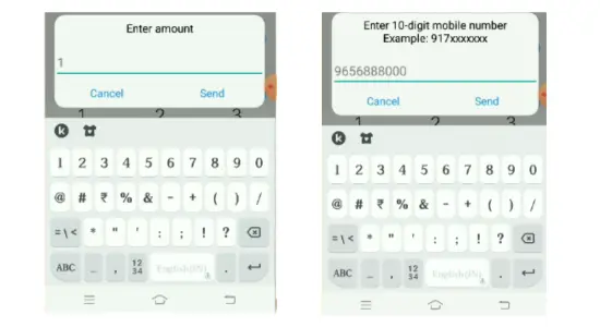 ENTER AMOUNT AND ENTER NUMBER